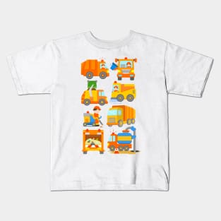 Cute Trash Vehicles Garbage Truck Kids Design Kids T-Shirt